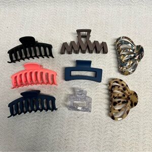 multicolor claw clips set of 8